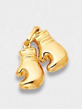 14K Solid Gold Boxing Gloves Pendant Necklace By Tehrani Jewelry